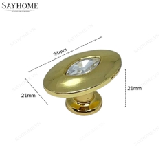 Núm tủ hiện đại màu vàng gold và bạc bóng SH5546