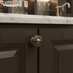 Núm tủ tân cổ điển vintage màu vàng đồng SH5845