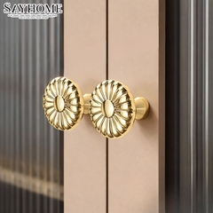 Núm tủ tân cổ điển vintage màu đồng và màu vàng gold  SH7044