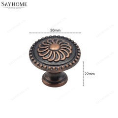 Núm tủ tân cổ điển vintage màu đồng SH7055