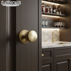 Núm tủ tân cổ điển vintage màu vàng xước SH8000