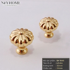 Núm tủ tân cổ điển vintage màu vàng gold SH8014