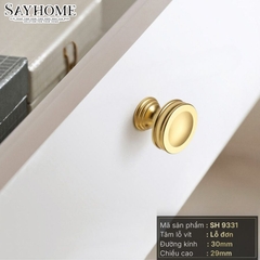 Núm tủ tân cổ điển vintage màu vàng gold SH9331