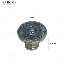 Núm tủ tân cổ điển vintage màu đồng SH8062