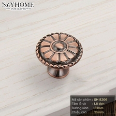 Núm tủ tân cổ điển vintage màu đồng SH8206