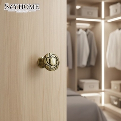 Núm tủ tân cổ điển Vintage màu đồng, vàng đồng SH8207