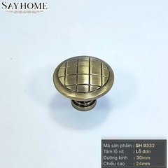 Núm tủ tân cổ điển vintage màu vàng đồng SH9332