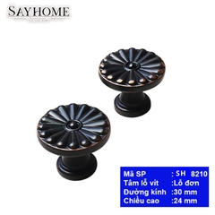 Núm tủ cổ điển màu đen, trắng dát vàng SH8853