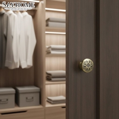 Núm tủ tân cổ điển vintage màu đồng SH8216