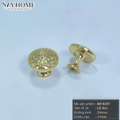 Núm tủ tân cổ điển vintage màu vàng gold SH8297