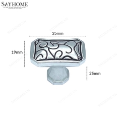 Núm tủ tân cổ điển vintage màu vàng bóng, đen mờ và bạc SH8830 tại thành phố Hồ Chí Minh