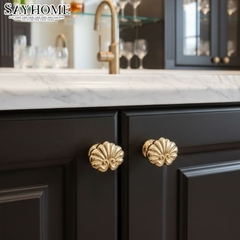 Núm tủ tân cổ điển vintage màu vàng gold SH8835