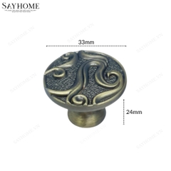 Núm tủ tân cổ điển vintage màu vàng gold, đồng SH8842 tại thành phố Hồ Chí Minh