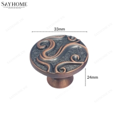 Núm tủ tân cổ điển vintage màu vàng gold, đồng SH8842 tại thành phố Hồ Chí Minh