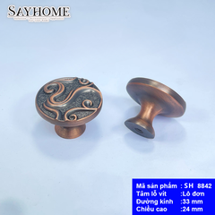 Núm tủ cổ điển màu vàng - đồng SH8842