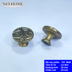 Núm tủ cổ điển màu vàng - đồng SH8842