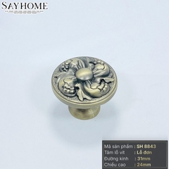 Núm tủ tân cổ điển vintage màu vàng đồng SH8843