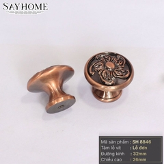 Núm tủ tân cổ điển vintage màu đồng SH8846