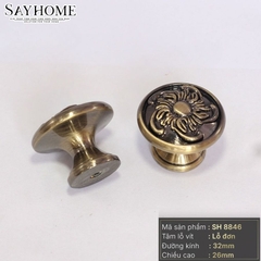 Núm tủ tân cổ điển vintage màu đồng SH8846