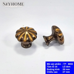 Núm tủ cổ điển màu vàng, trắng, đồng cổ SH8853