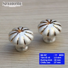 Núm tủ cổ điển màu vàng, trắng, đồng cổ SH8853
