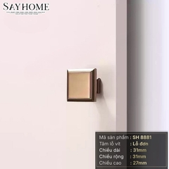 Núm tủ tân cổ điển vintage màu đồng SH8881