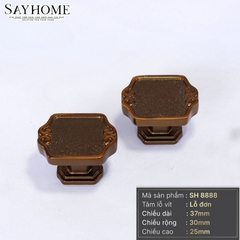 Núm tủ tân cổ điển vintage màu vàng gold, đồng SH8888