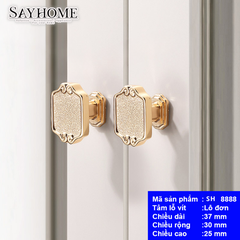 Núm tủ cổ điển màu vàng, đồng SH8888