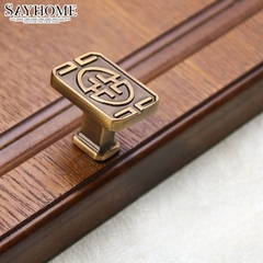 Núm tủ tân cổ điển vintage màu đồng SH8891