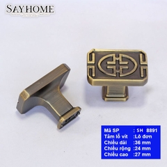 Núm tủ cổ điển màu đồng SH8891