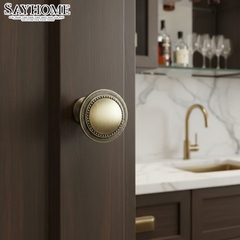 Núm tủ tân cổ điển vintage màu vàng gold, vàng mờ, vàng đồng và màu đồng SH8925