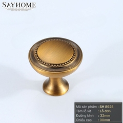 Núm tủ tân cổ điển vintage màu vàng gold, vàng mờ, vàng đồng và màu đồng SH8925