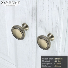 Núm tủ tân cổ điển vintage màu vàng gold, vàng mờ, vàng đồng và màu đồng SH8925