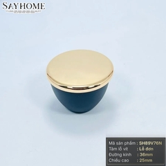Núm tủ hiện đại màu xanh đen và vàng bóng, trắng và vàng bóng, trắng kết hợp crom bóng SH89V76N