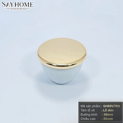 Núm tủ hiện đại màu xanh đen và vàng bóng, trắng và vàng bóng, trắng kết hợp crom bóng SH89V76N
