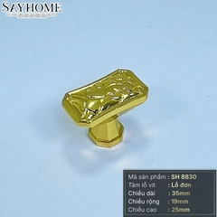 Núm tủ tân cổ điển vintage màu vàng bóng, đen mờ và bạc SH8830