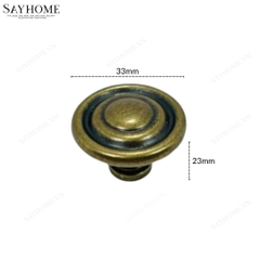 Núm tủ tân cổ điển vintage màu vàng và đồng cổ SH9108