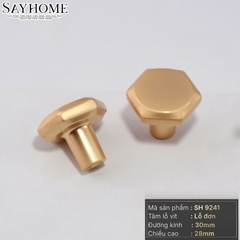 Núm tủ hiện đại màu đen mờ, vàng mờ và xám xi măng SH9241