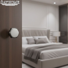 Núm tủ hiện đại màu đen mờ, vàng mờ và xám xi măng SH9241