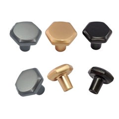 Núm tủ hiện đại màu đen mờ, vàng mờ và xám xi măng SH9241