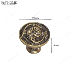 Núm tủ tân cổ điển vintage màu đồng SH9371