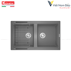 Chậu rửa bát Granite Sink Phoenix Smart 860 Grey - Chính hãng KONOX