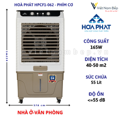 Quạt hơi nước Hoà Phát 55 Lít Phím cơ HPCF1-062 / 061 tại Tân bình