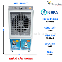 Quạt điều hòa hơi nước Nefa NF55 Phím cơ - Chính hãng