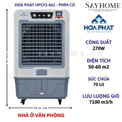 Quạt hơi nước Hoà Phát HPCF1-072 Phím cơ 70 Lít - Chính hãng - quạt điều hòa