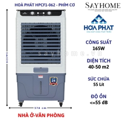 Quạt hơi nước Hoà Phát HPCF1-062 / 061 Phím cơ 55 Lít - Chính hãng - quạt điều hòa
