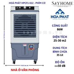 Quạt hơi nước Hòa Phát HPCF1-021/ HPCF1-022 Phím cơ 35 Lít- Chính hãng - quạt điều hòa