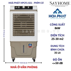 Quạt hơi nước Hòa Phát HPCF1-021/ HPCF1-022 Phím cơ 35 Lít- Chính hãng - quạt điều hòa