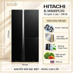 Tủ lạnh Multi Door 3 cánh màu đen Hitachi R-M800PGV0 590 Lít - Hàng chính hãng