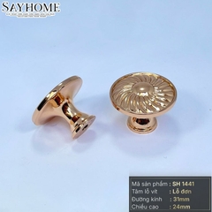 Núm tủ tân cổ điển vintage màu vàng gold SH1441